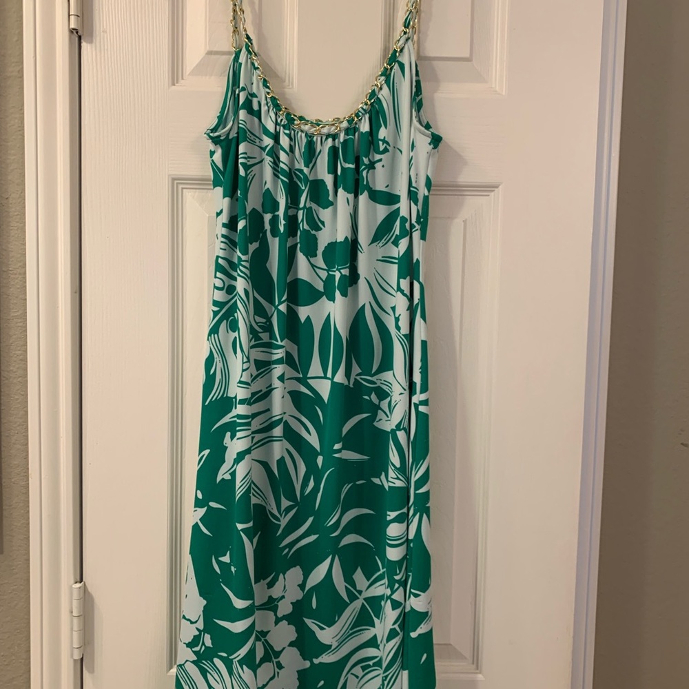 Floral print with chain detail dress